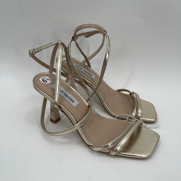Steve Madden Kyrah Shoes SZ 6.5 Gold Platform Heels Ankle Straps Wedding Formal - Picture 16 of 16
